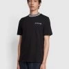 Farah Hanley Regular Fit Organic Cotton T-Shirt In Black NEW IN