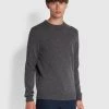 CLOTHING Birchall Crew Neck Lambswool Jumper In Farah Grey Marl