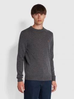 Cheap Farah Store 38 CLOTHING Birchall Crew Neck Lambswool Jumper In Farah Grey Marl