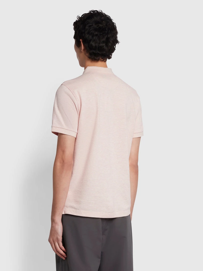 Farah NEW IN Blanes Slim Fit Organic Cotton Polo Shirt In Corinthian Pink Marl 4 Farah NEW IN Blanes Slim Fit Organic Cotton Polo Shirt In Corinthian Pink Marl