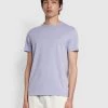 Farah NEW IN Danny Slim Fit Organic Cotton T-Shirt In Dusty Lilac
