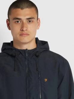 Farah Westchester Hooded Jacket In True Navy Jeans
