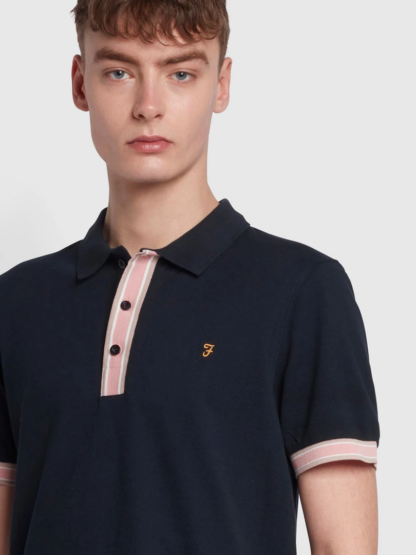 Farah Avalon Slim Fit Organic Cotton Polo Shirt In True Navy CLOTHING 6 Farah Avalon Slim Fit Organic Cotton Polo Shirt In True Navy CLOTHING