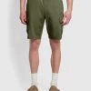 Farah Farah Mainline Crane Twill Cargo Drawstring Shorts In Vintage Green