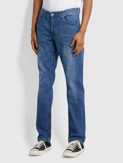 Farah Elm Regular Fit Stretch Jeans In Worn Indigo CLOTHING