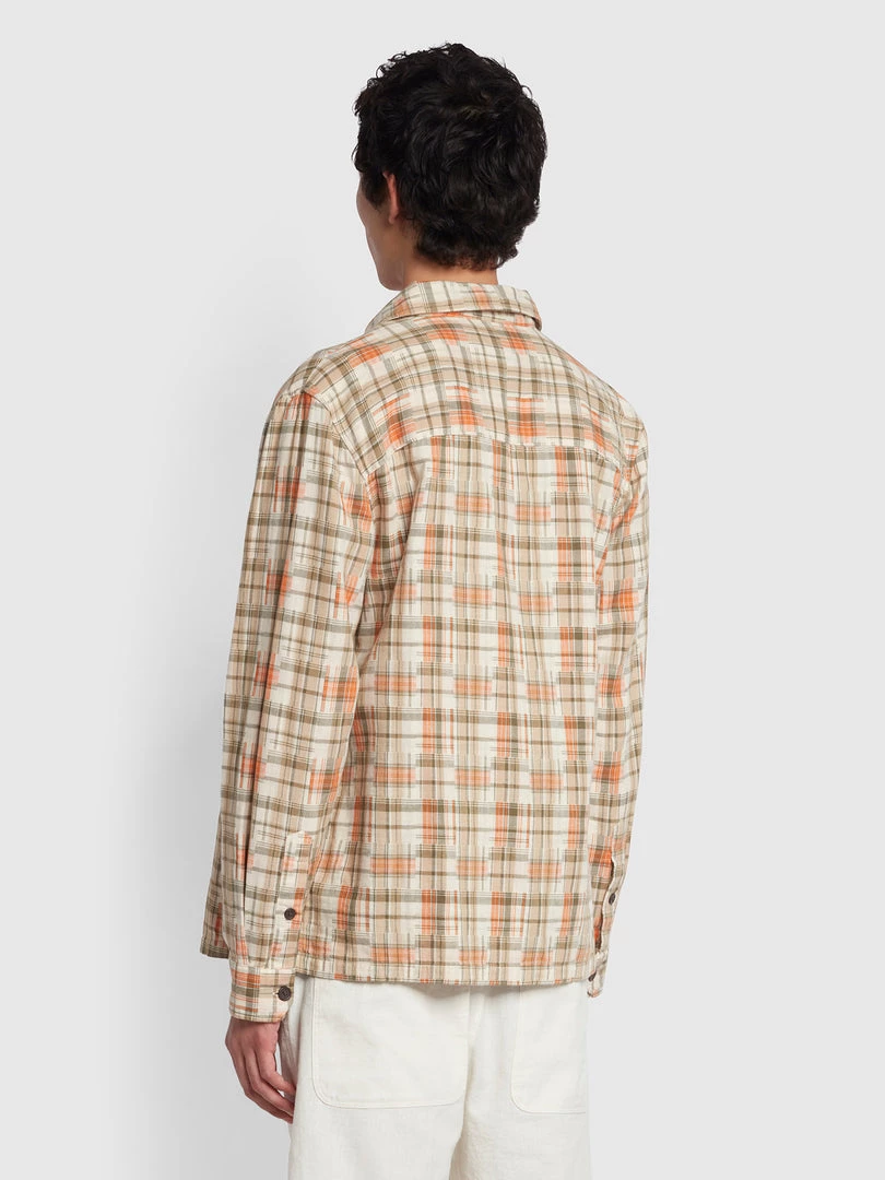NEW IN Maverick Relaxed Fit Organic Cotton Check Shacket In Farah Orange 6 NEW IN Maverick Relaxed Fit Organic Cotton Check Shacket In Farah Orange