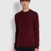Birchall Crew Neck Lambs Wool Jumper In Farah Red 2 Birchall Crew Neck Lambs Wool Jumper In Farah Red