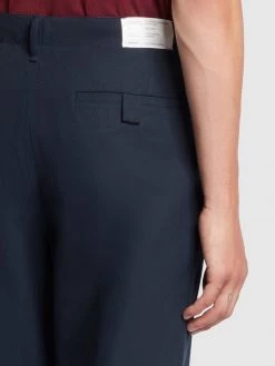 Farah Hawtin Relaxed Fit Hopsack Cropped Trousers In True Navy 8 Farah Hawtin Relaxed Fit Hopsack Cropped Trousers In True Navy
