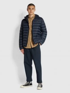Farah Jeans Strickland Wadded Coat In True Navy