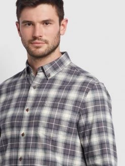 Farah Bushwick Check Shirt In Grey