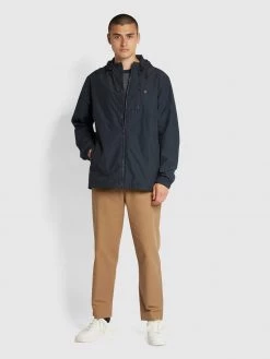 Farah Westchester Hooded Jacket In True Navy Jeans