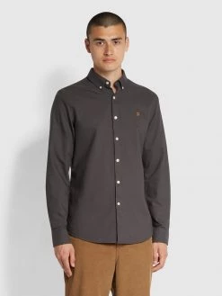 Cheap Farah Store 36 Brewer Slim Fit Organic Cotton Oxford Shirt In Farah Grey
