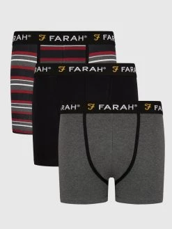 Farah Hagon 3 Pack Boxers In Assorted Colours