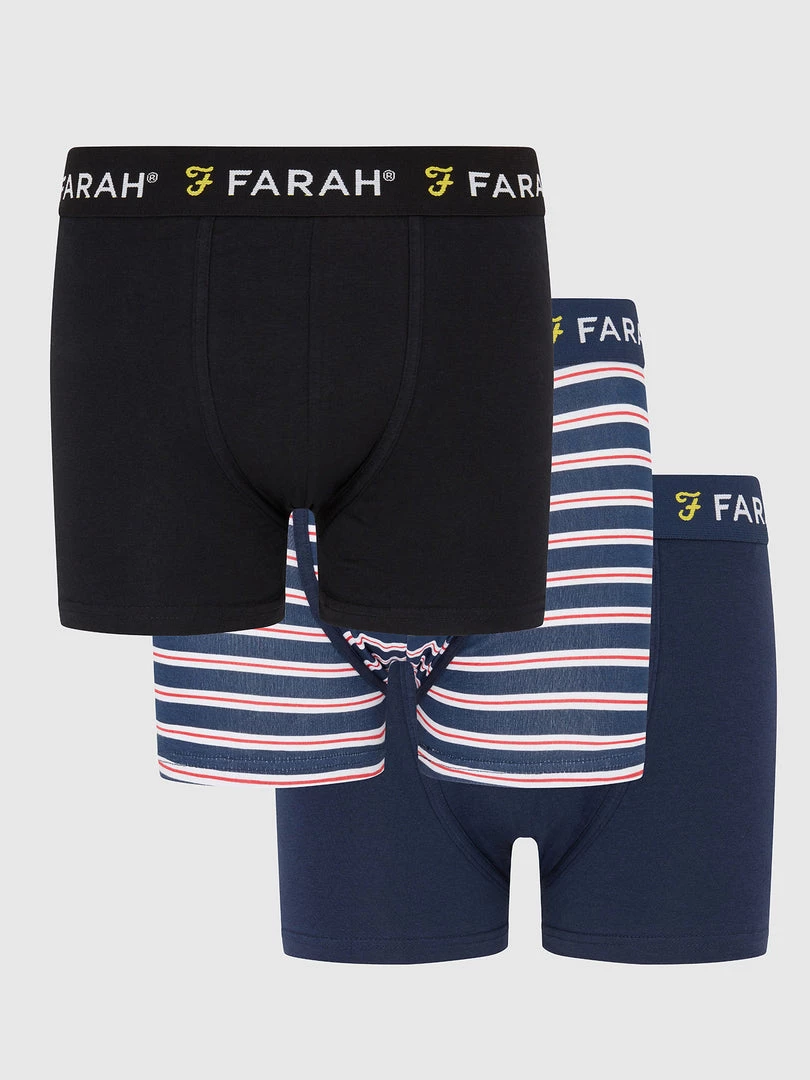 Farah Arkona 3 Pack Boxers In Assorted Colours Jeans 3 Farah Arkona 3 Pack Boxers In Assorted Colours Jeans