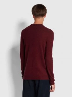 Birchall Crew Neck Lambs Wool Jumper In Farah Red