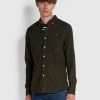 Farah CLOTHING Fontella Slim Fit Cord Shirt In Evergreen