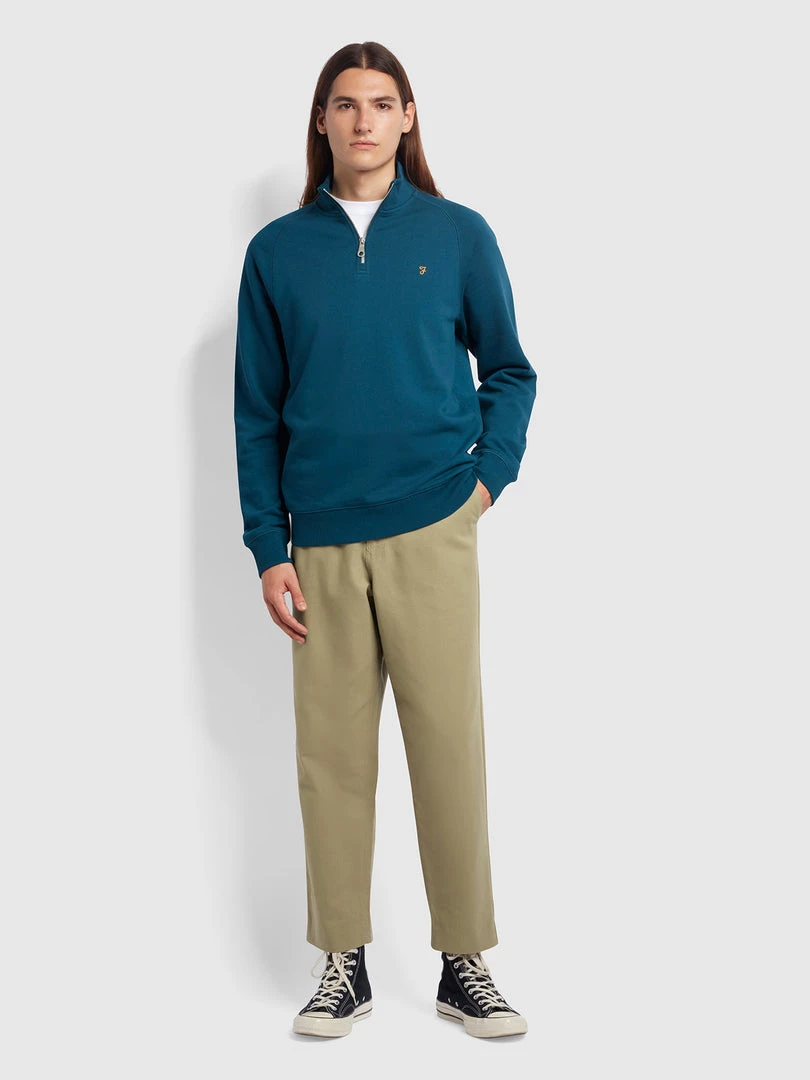 Farah Hawtin Relaxed Fit Hopsack Cropped Trousers In Beige CLOTHING 4 Farah Hawtin Relaxed Fit Hopsack Cropped Trousers In Beige CLOTHING