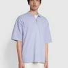 Farah Costello Organic Cotton Zipped Polo Shirt In Dusty Lilac NEW IN