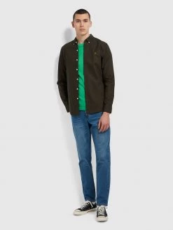 Danny Slim Fit Organic Cotton T-Shirt In Farah Fresh Green T-Shirts