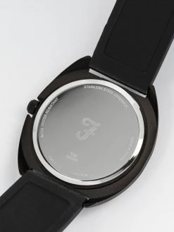 Jeans Farah Black Silicone Strap Watch In Deep Black