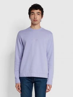 Farah NEW IN Cave Organic Cotton Crew Neck Sweatshirt In Dusty Lilac