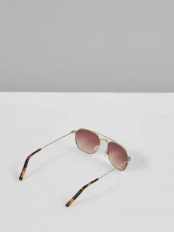 Farah Square Aviator Sunglasses In Gold